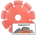 Disque diamant avec segment large en V pour asphalte HVAB