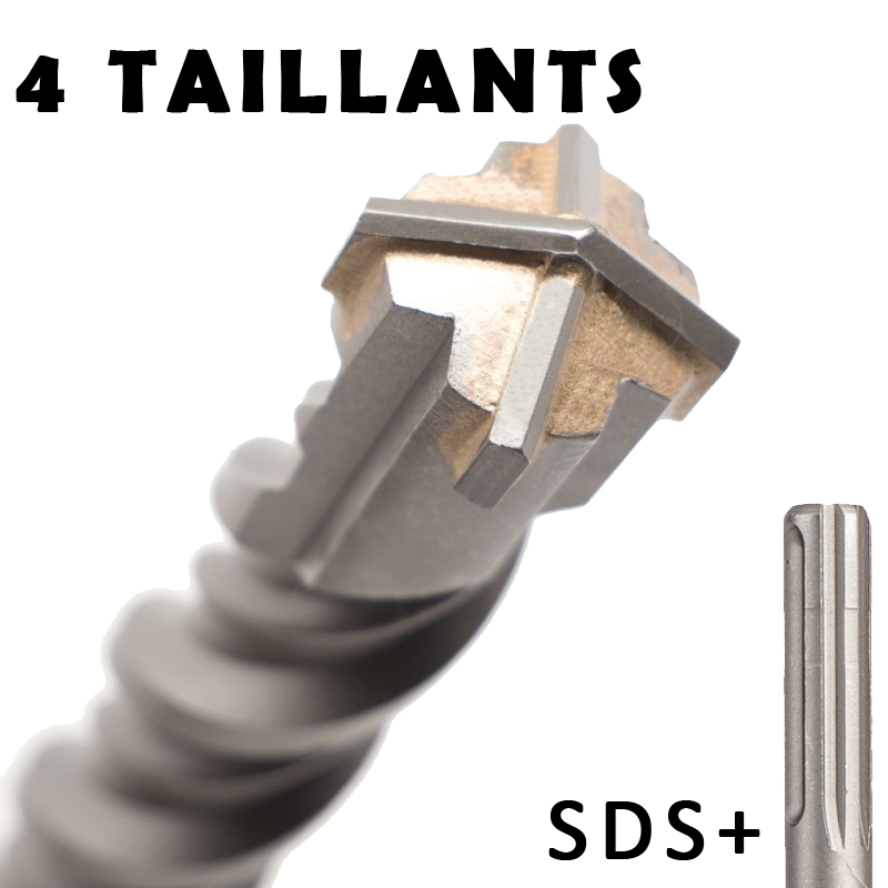 Foret béton Tivoly Technic Master 4 SDS Plus 4 taillants - 210 mm Ø14