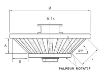 MEULE POUR CHANFREINER A 45° POUR GRES CERAME