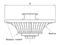 MEULE QUART DE ROND <br> POUR BETON / GRANIT