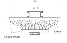 MEULE POUR MOULURE POUR BETON / GRANIT  :  FORME F