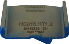 Fixation EZchange™ Wing : dos d'une plaquette diamant HTC