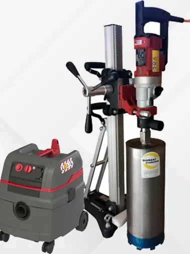 Carotteuse à sec sur bâti avec aspirateur pour béton armé — Diamant Evolution