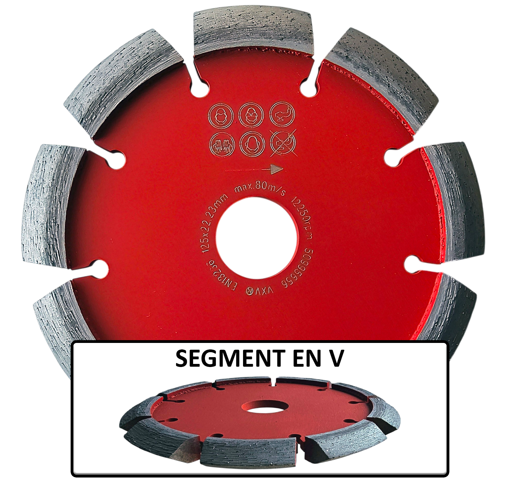 Disque à déjointoyer - segment en V - Béton