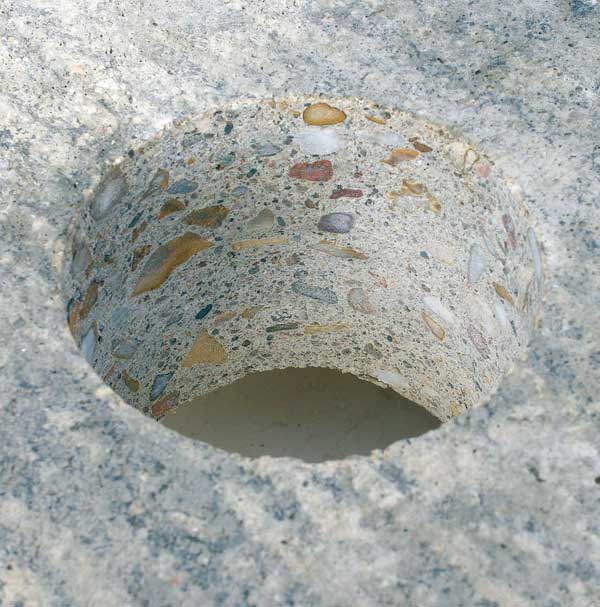 Trou réalisé par carottage diamant